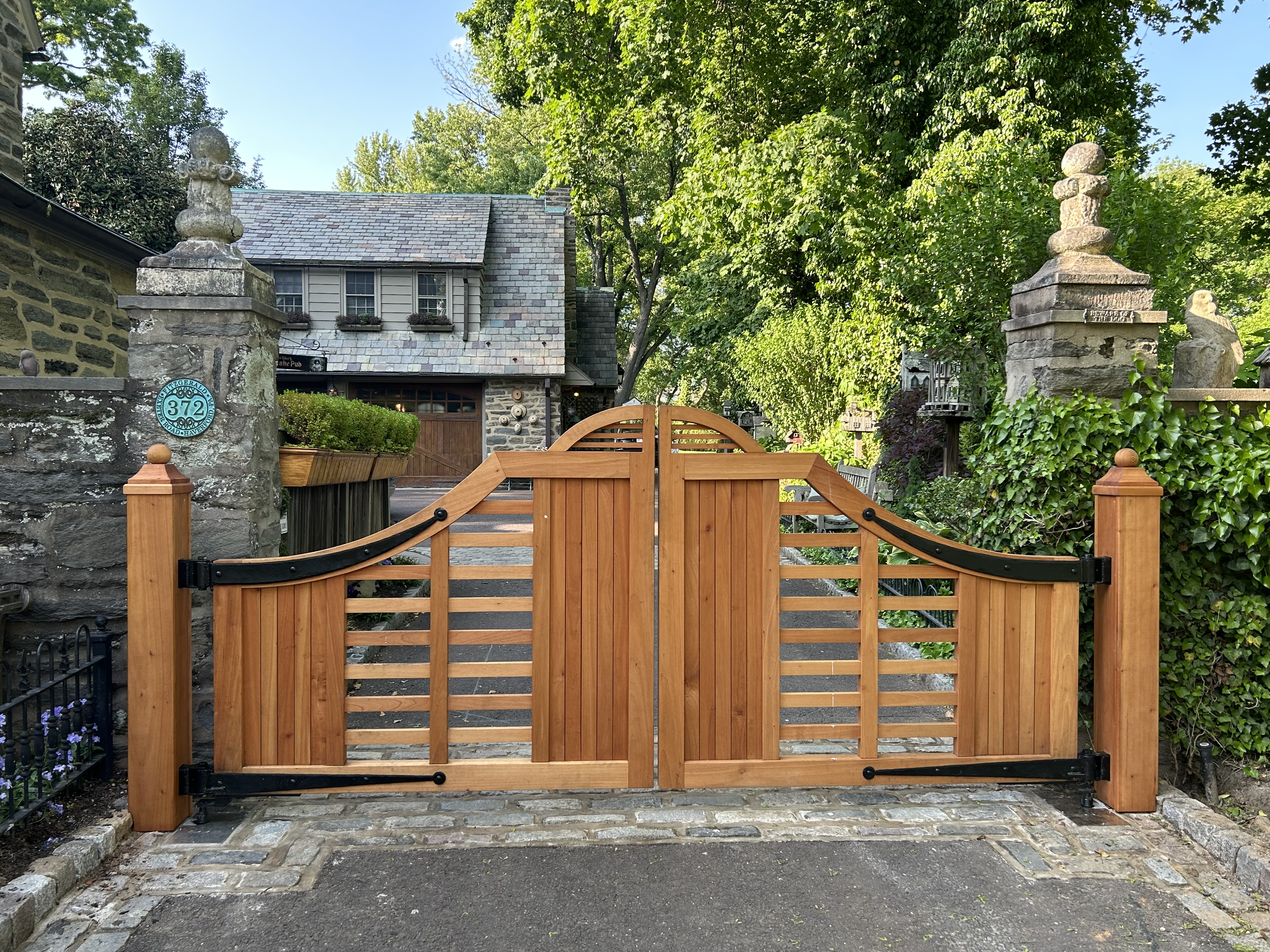 Spanish cedar estate gate and newel posts