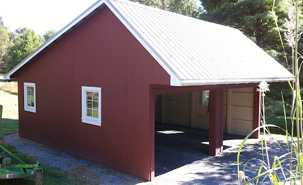 Two car pole barn garage