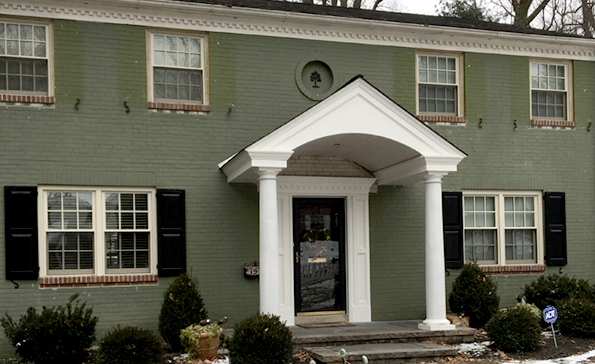 Portico designed and built for front facade