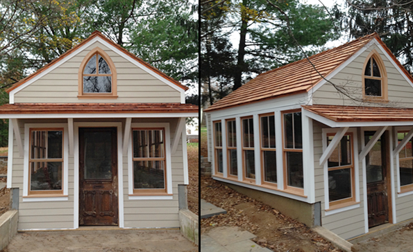 Complete remodel of former garage to garden shed