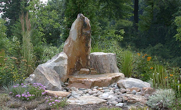 Water Feature with Carved Basin