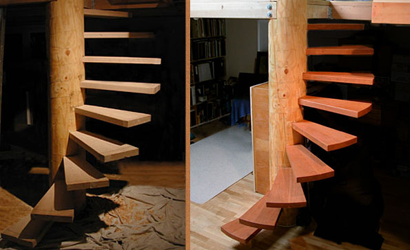 Cherry Wood Spiral Staircase